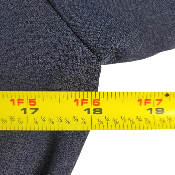 Talbots Shirt Dress Size 8P Navy Epaulet Shoulder Belt Roll Tab Long Sleeves New - Picture 11 of 13